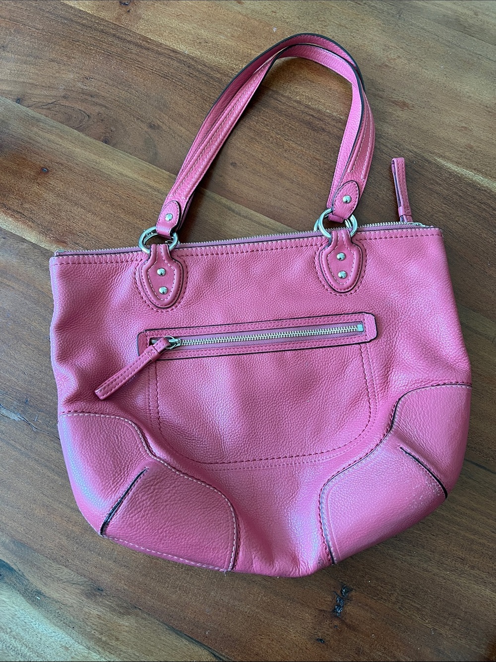 Coach Poppy pebbled leather tote